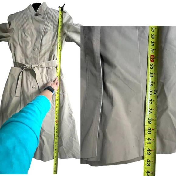 Windsor Bay Vintage 1980’s belted tan rain coat with zip out lining - Picture 14 of 16
